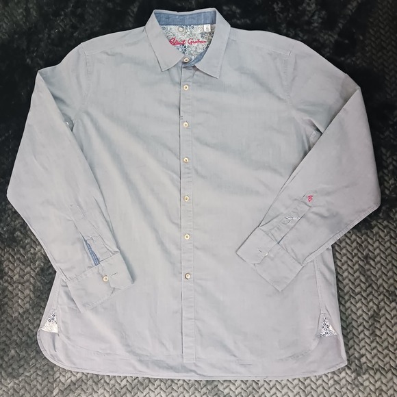 Robert Graham Classic Fit Long Sleeve Mens Gray Shirt Size XL - Picture 1 of 16